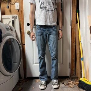 Y2K YMI blue denim jeans with unique design and zipper detail Sz 32x32